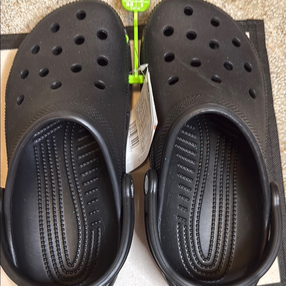 CROCS Black Mules with Perforated Design